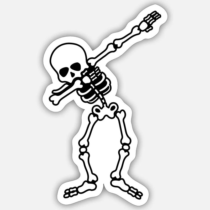 skull dabbing Sticker size S (10 x 10 cm)