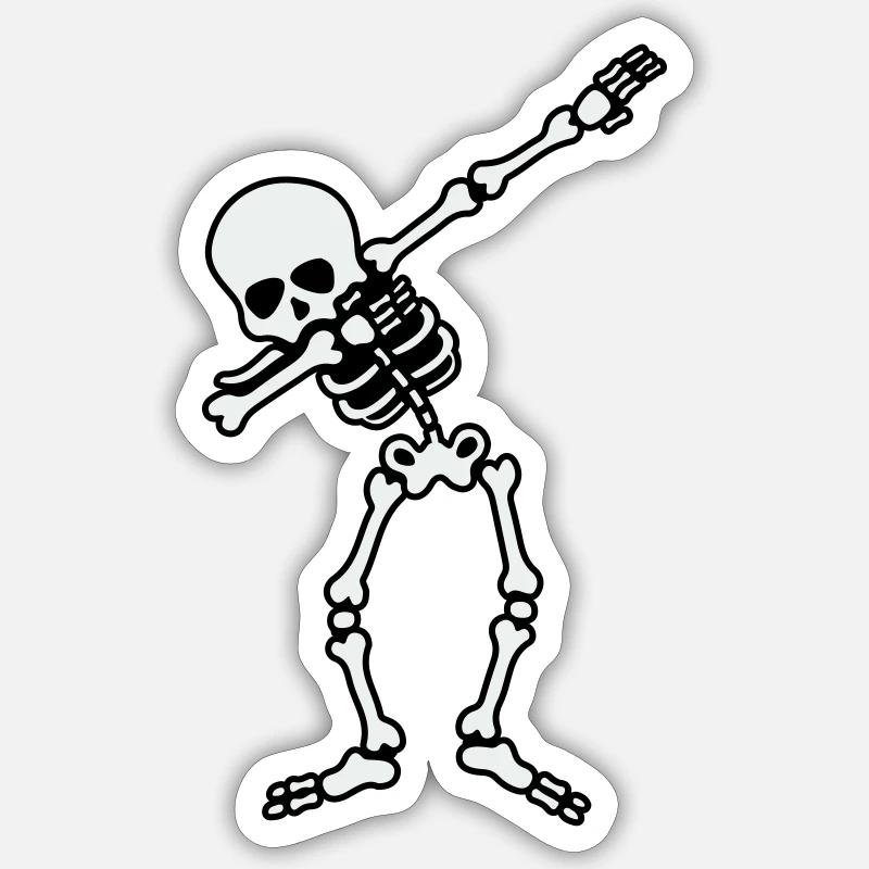 skull dabbing - Sticker size S (10 x 10 cm) - white matte