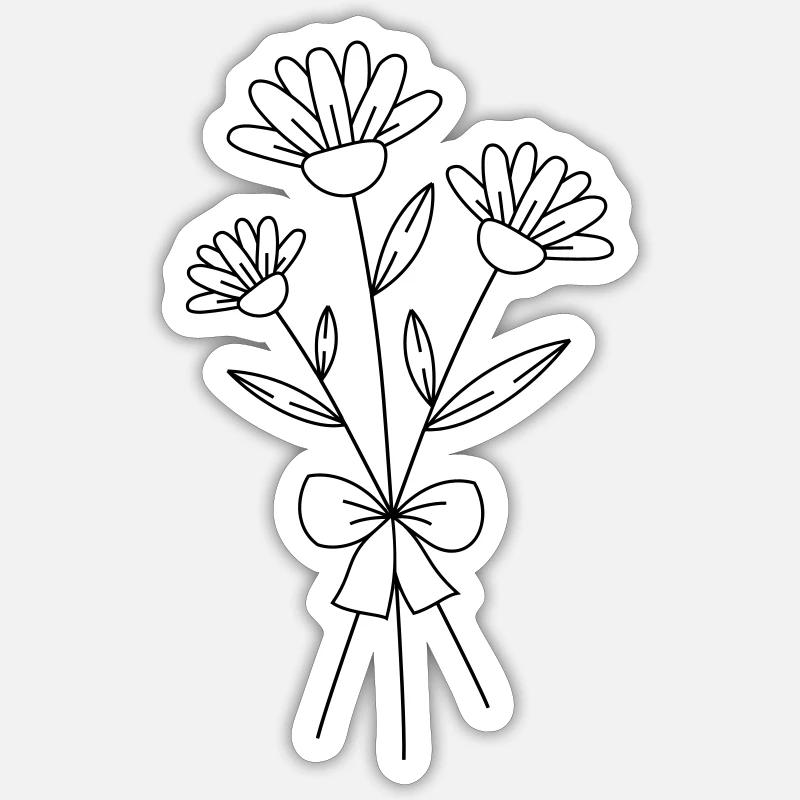 Blumenstrauss Sticker Größe S (10 x 10 cm)
