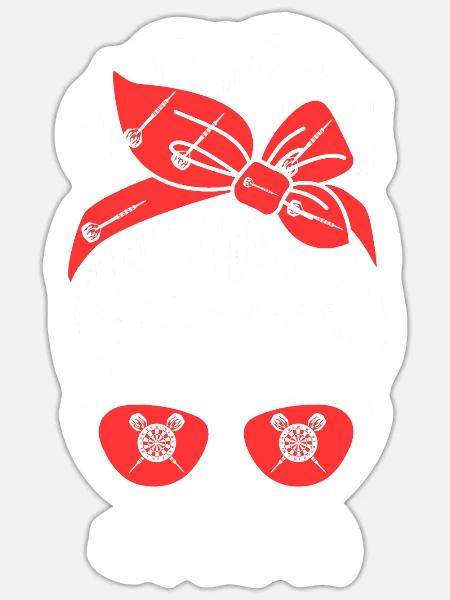 Dartspieler Mama Mutter Darts - Sticker Größe S (10 x 10 cm) - Mattweiß