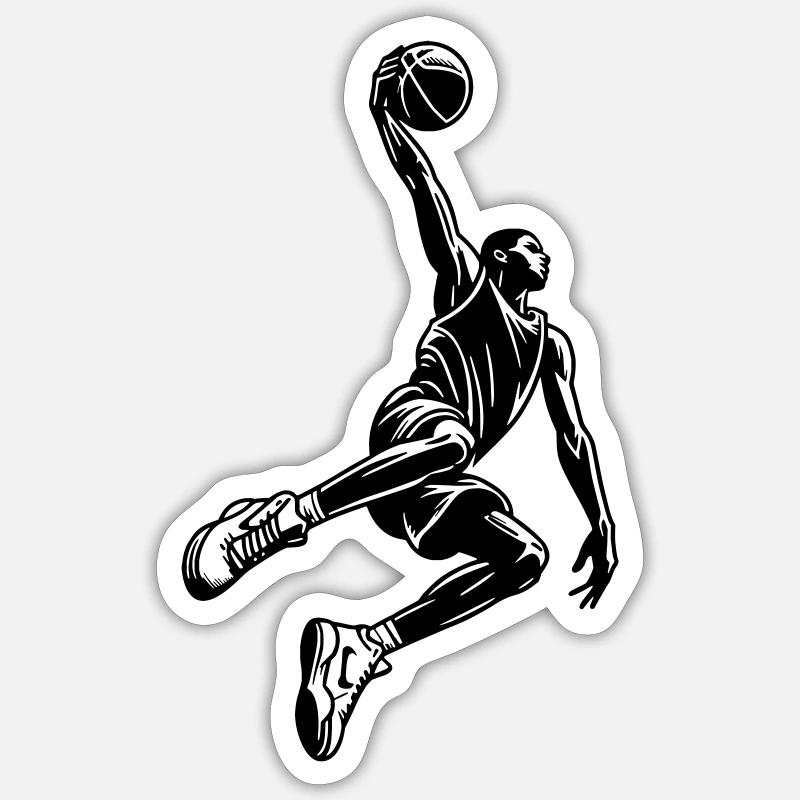 Basketball Dunking - Sticker size S (10 x 10 cm) - white matte