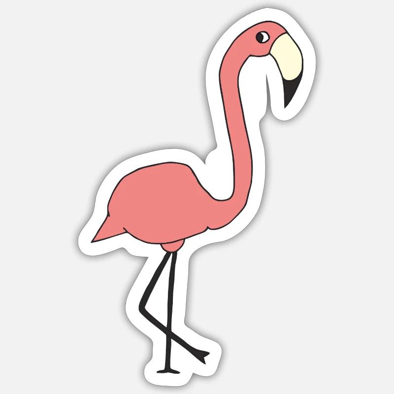 flamingo - Sticker Größe S (10 x 10 cm) - Mattweiß