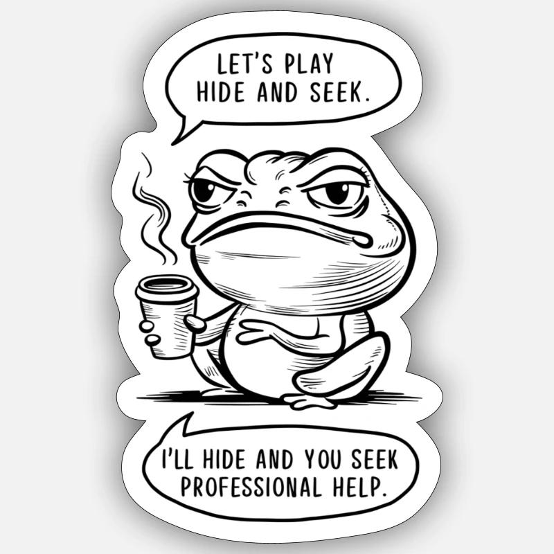Cache-cache - Sticker taille S (10 x 10 cm) - blanc mat