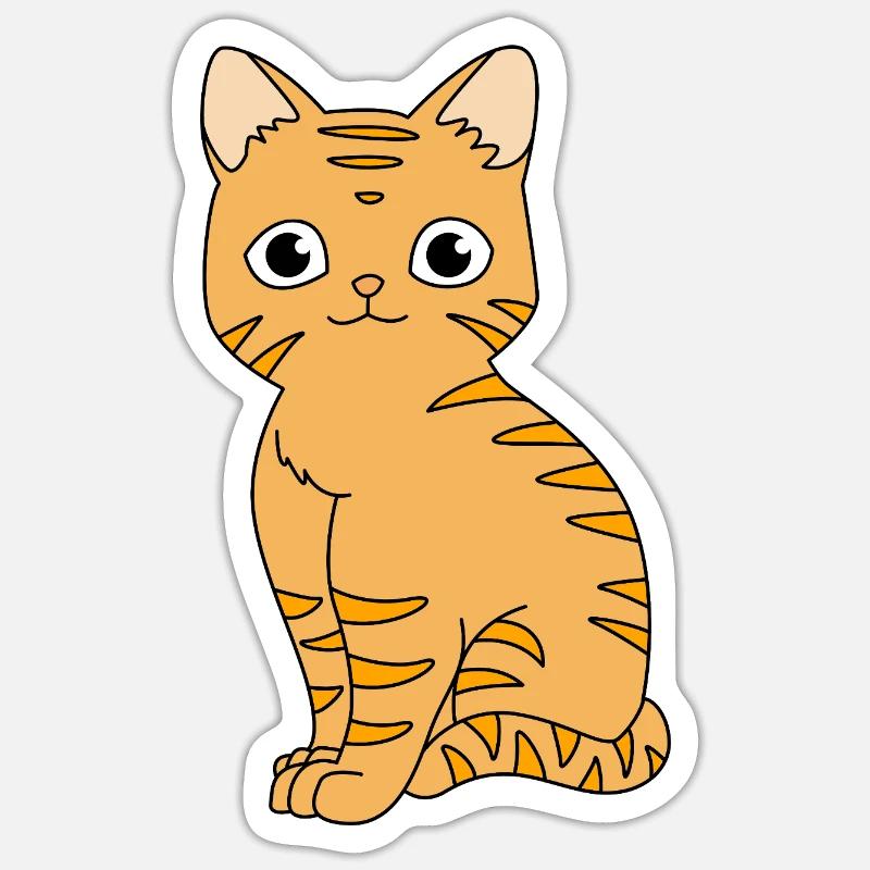 Tabby Katze Sticker Größe S (10 x 10 cm)