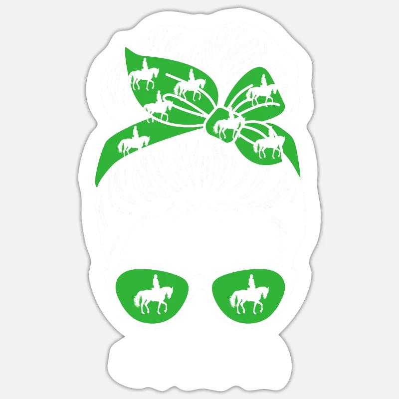 Monter à cheval maman maman - Sticker taille S (10 x 10 cm) - blanc mat