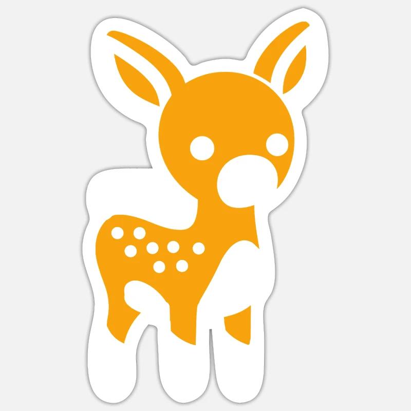 chevreuil - Sticker taille S (10 x 10 cm) - blanc mat