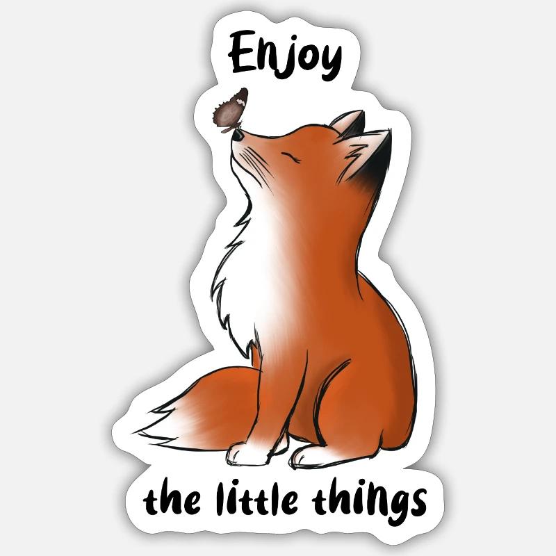 Cute Fox Butterfly Easter Spring Gift Sticker size S (10 x 10 cm)