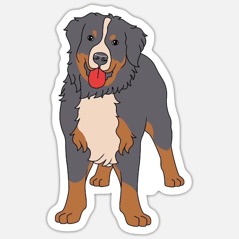 Bouvier bernois - Sticker taille S (10 x 10 cm) - blanc mat