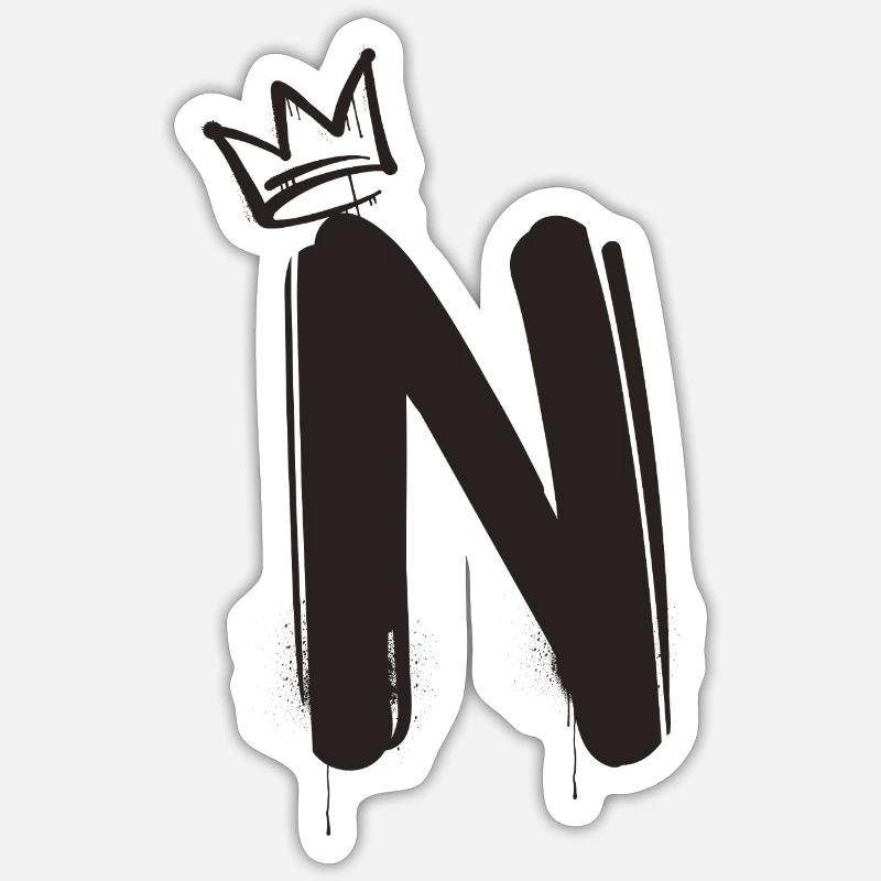 N - Sticker taille S (10 x 10 cm) - blanc mat
