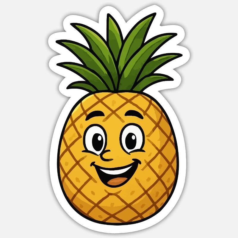 Pineapple Comic - Sticker size S (10 x 10 cm) - white matte