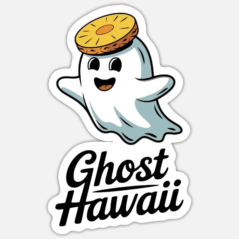 Ghost Hawaii - Sticker size S (10 x 10 cm) - white matte