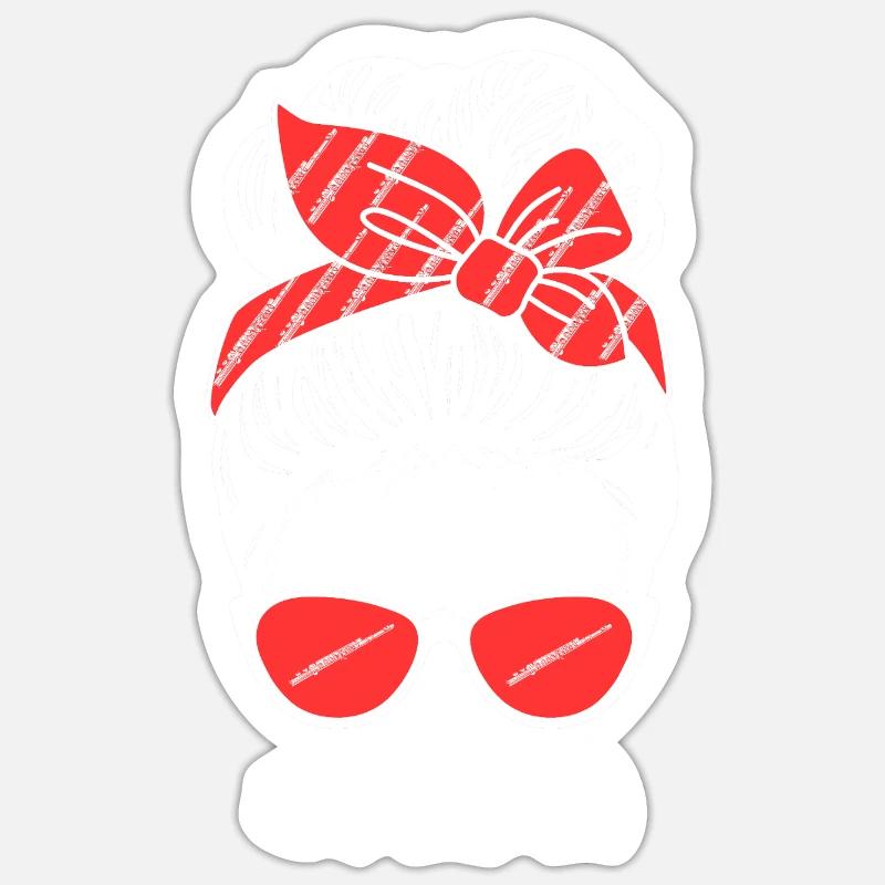 Flötist Mama Mutter Querflöte Sticker Größe S (10 x 10 cm)