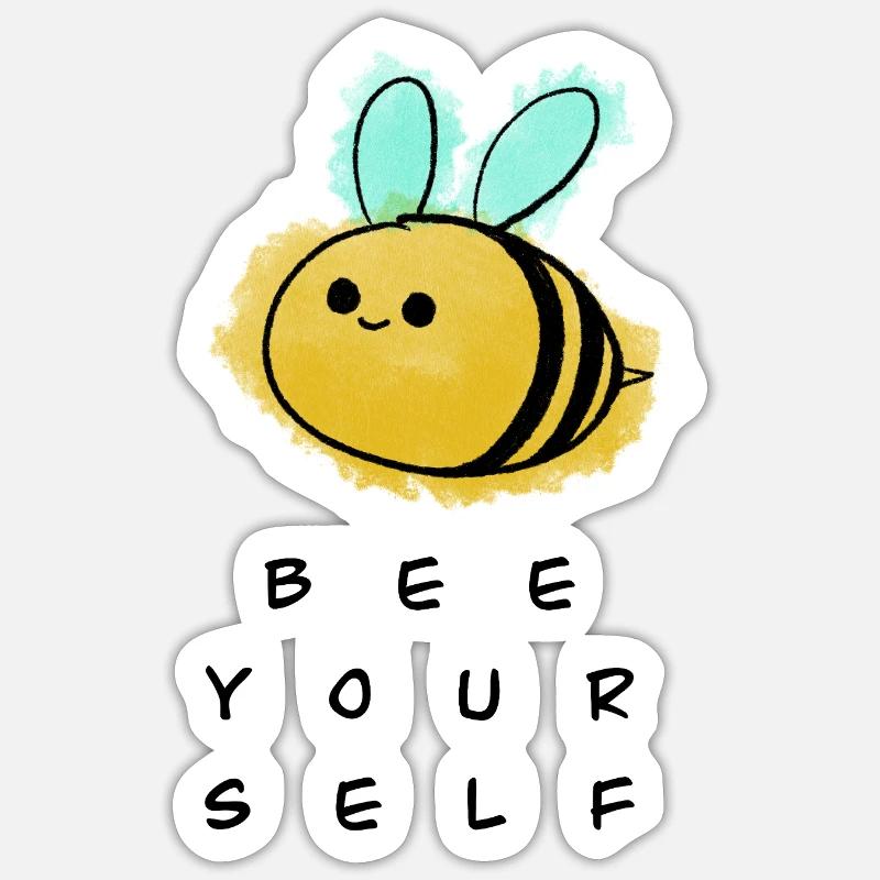 Bee yourself - Sticker Größe S (10 x 10 cm) - Mattweiß