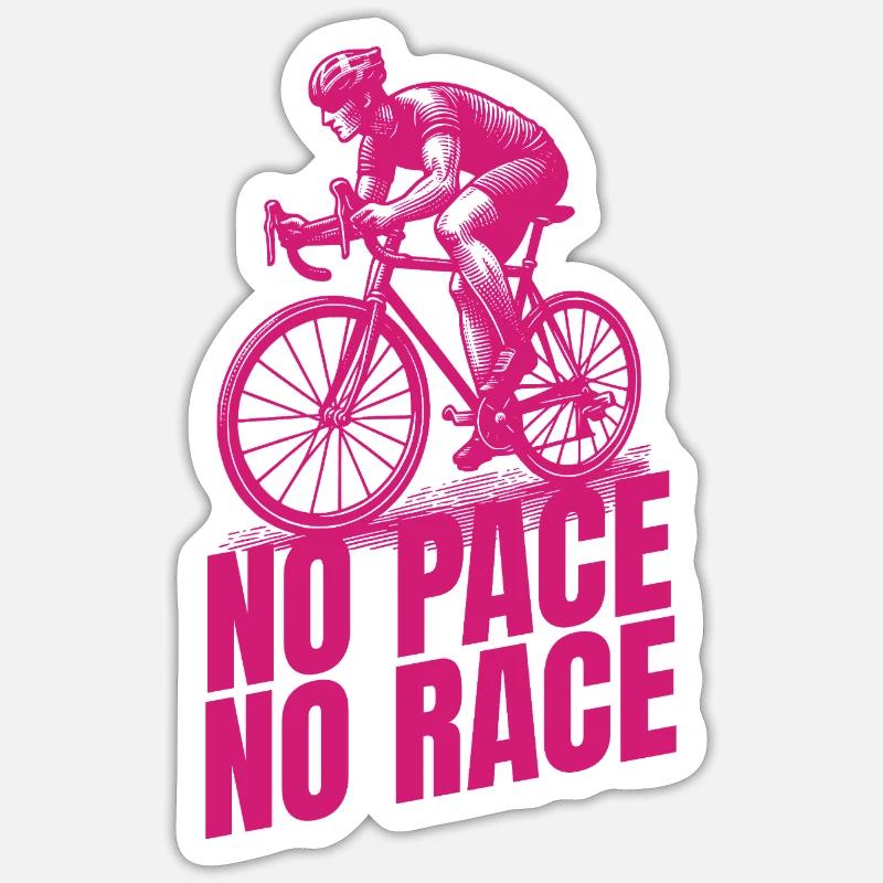 no pace no race - Sticker size S (10 x 10 cm) - white matte
