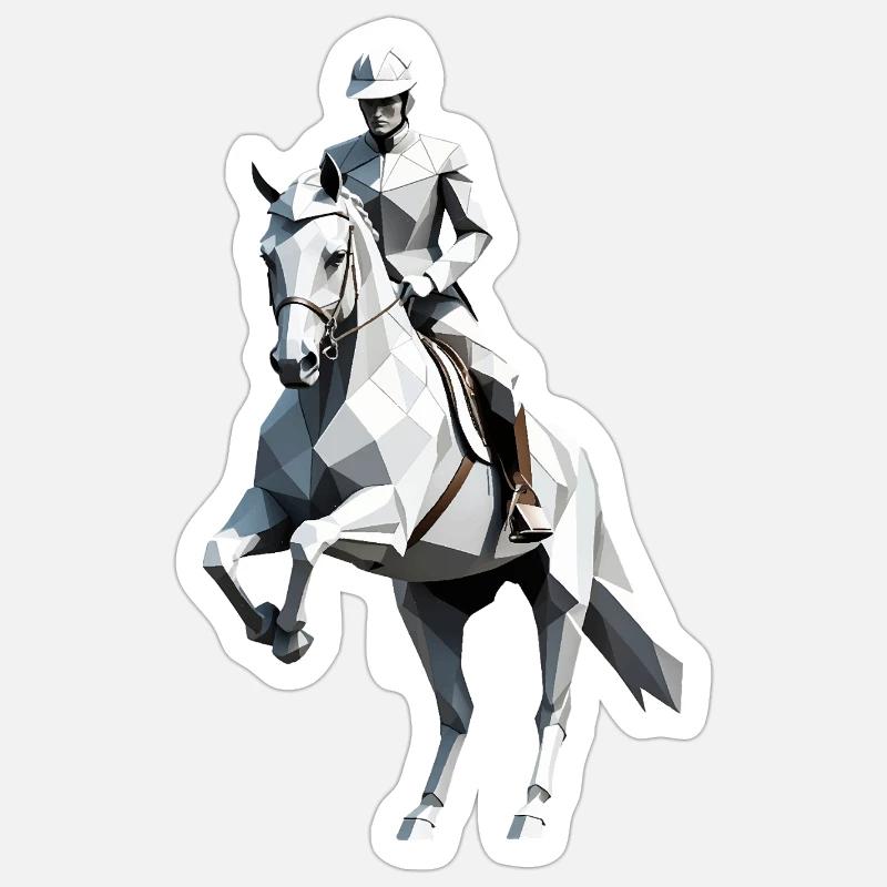 Cavalier Low Poly - Ballet Design Sticker taille S (10 x 10 cm)