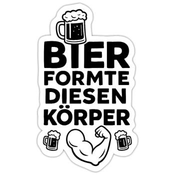 Bier formte diesen Körper - Sticker Größe S (10 x 10 cm) - Mattweiß - Vorne