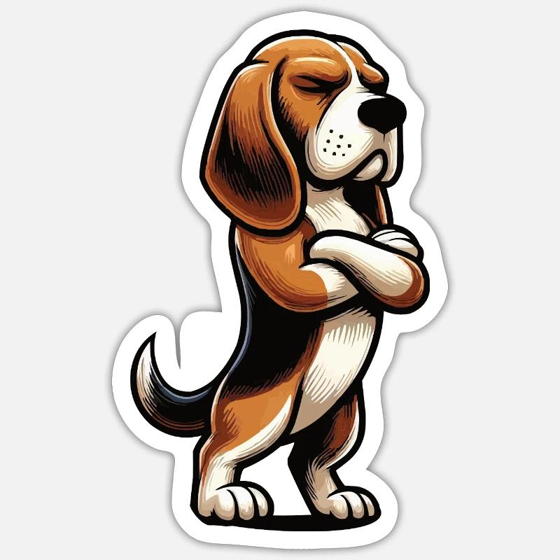 Beagle Beagle Propriétaire de Beagle Beagle Lover Beaglefan - Sticker taille S (10 x 10 cm) - blanc mat