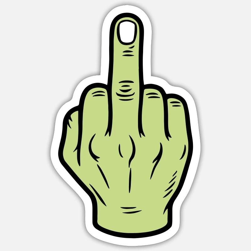 Middle Finger Hand Icon - Sticker size S (10 x 10 cm) - white matte