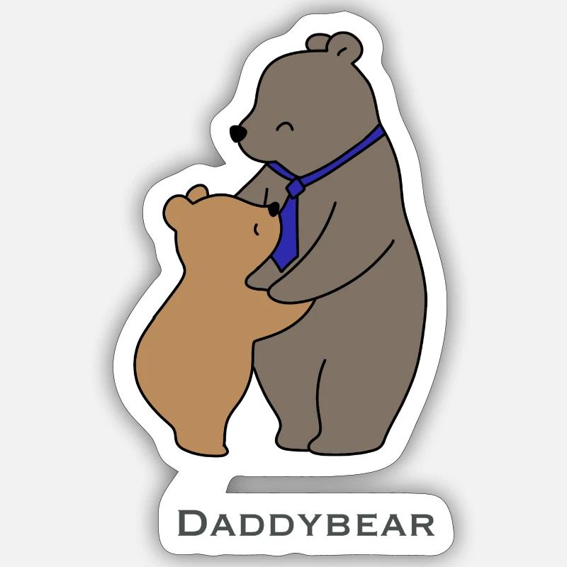 Câlin de papa - Sticker taille S (10 x 10 cm) - blanc mat