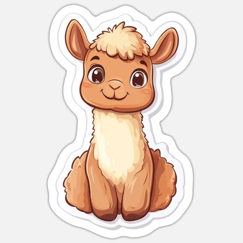 Lama Alpaca Llama - Sticker size S (10 x 10 cm) - white matte