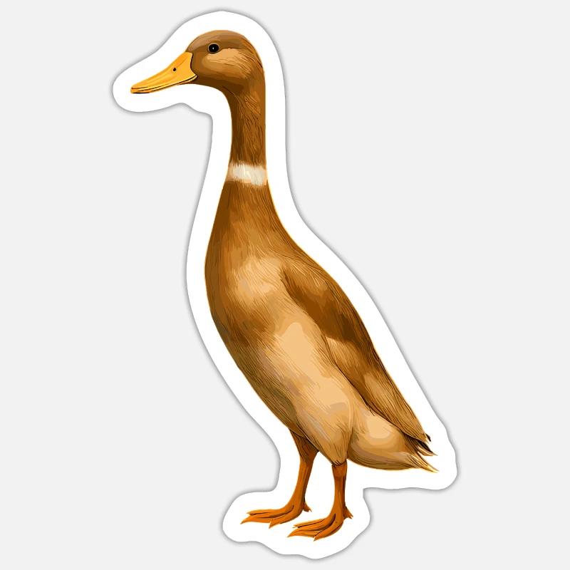 Runner Duck Runner Élevage de canards Runner Duck Breeder - Sticker taille S (10 x 10 cm) - blanc mat