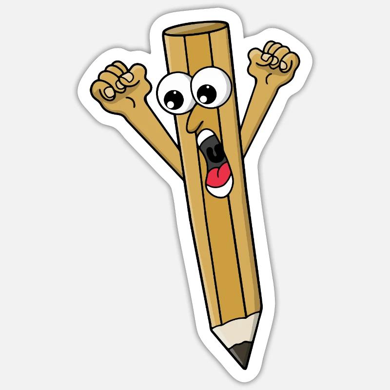 Scared Pencil - Sticker size S (10 x 10 cm) - white matte