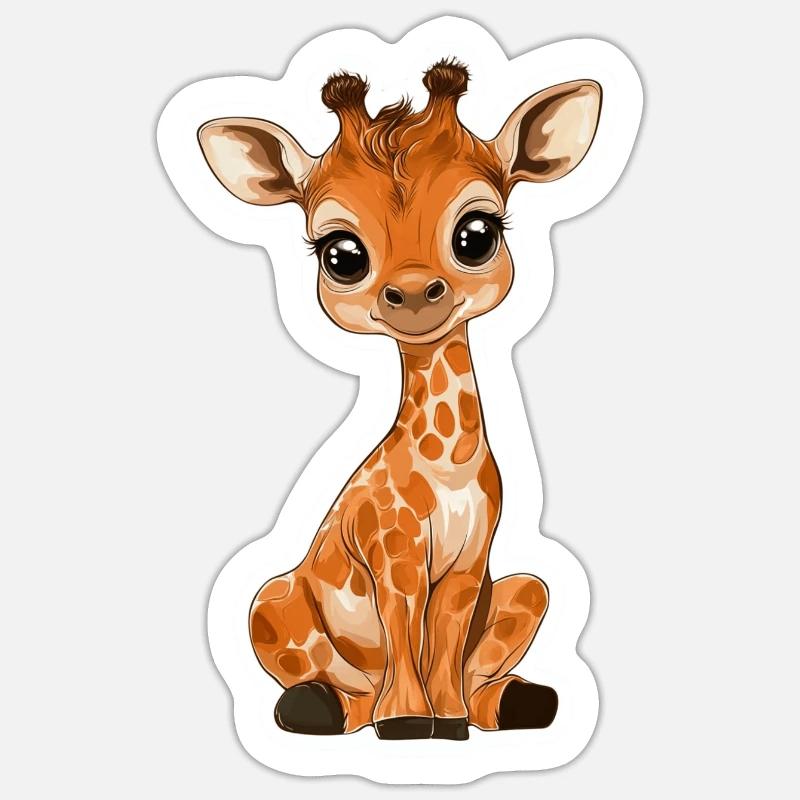 Giraffe - Sticker Größe S (10 x 10 cm) - Mattweiß