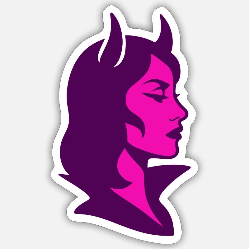 She-devil - Sticker size S (10 x 10 cm) - white matte