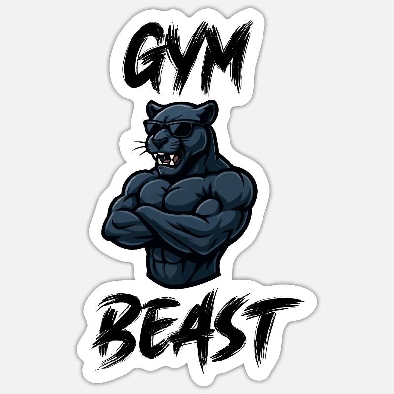 panther comic gym - Sticker Größe S (10 x 10 cm) - Mattweiß
