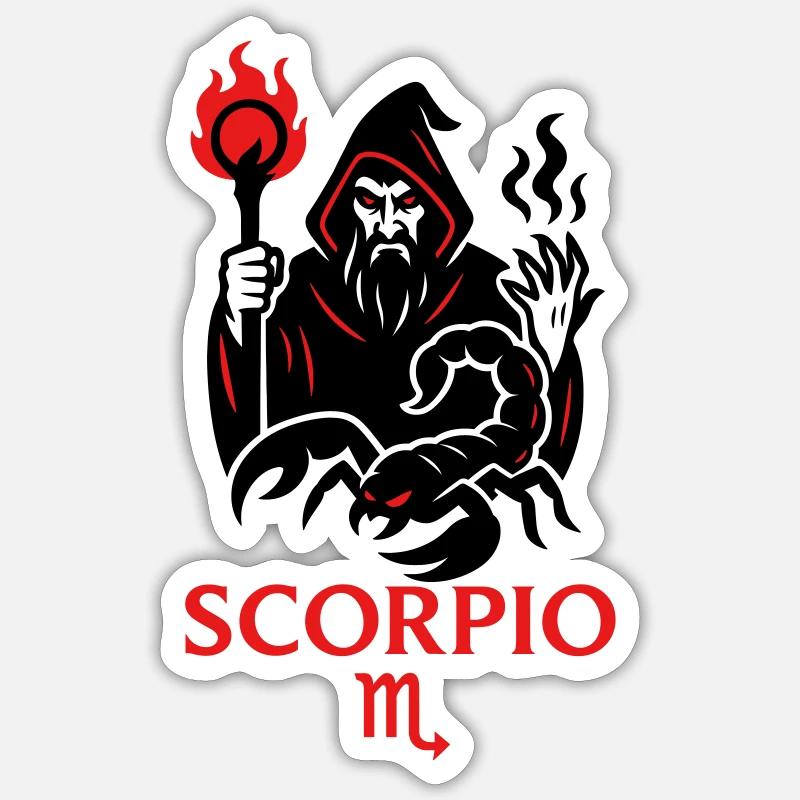 Scorpio Zodiac Witchmaster - Sticker Größe S (10 x 10 cm) - Mattweiß