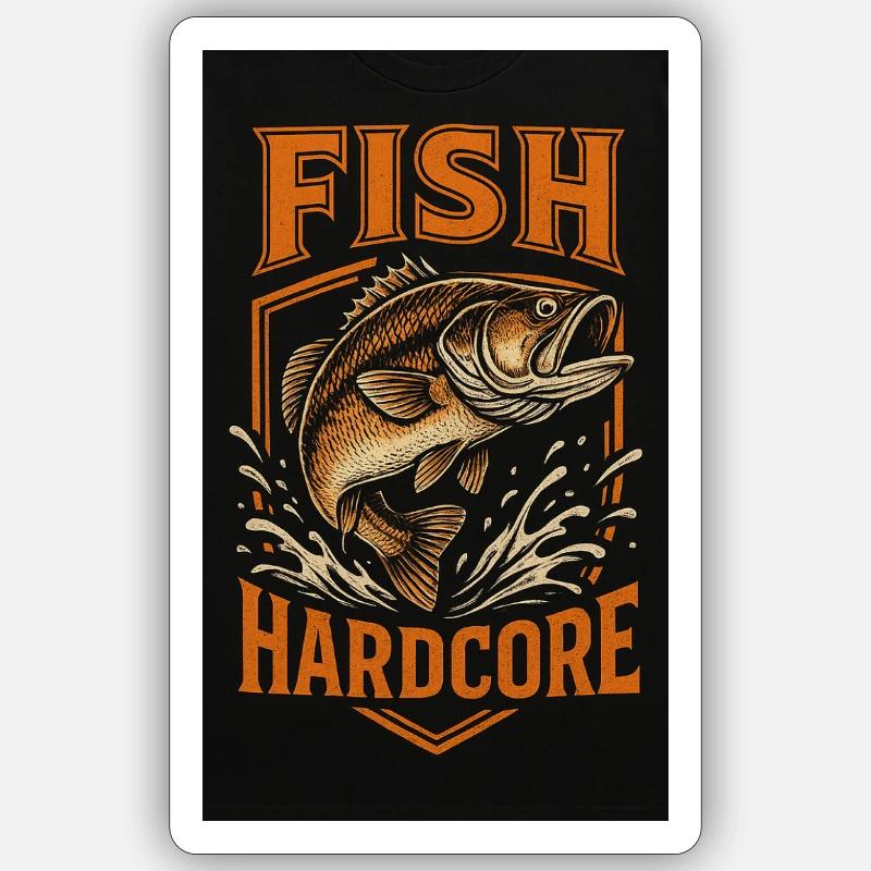 Conception de pêche Berserk - Sticker taille S (10 x 10 cm) - blanc mat