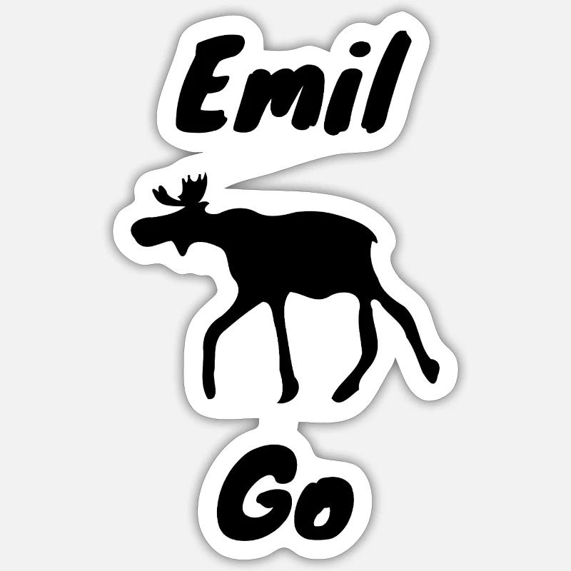 Emil the Moose - Sticker size S (10 x 10 cm) - white matte