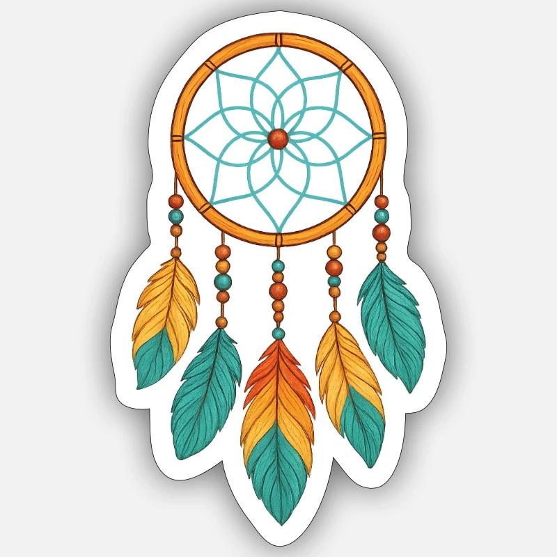 Attrape-rêves - Sticker taille S (10 x 10 cm) - blanc mat