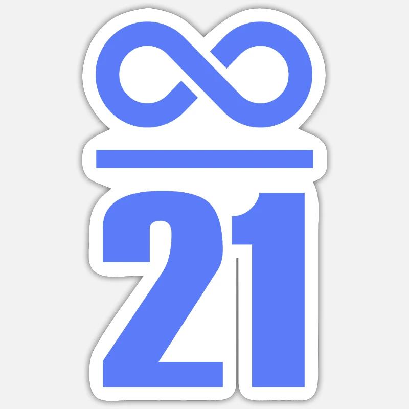 Infinite by 21 million Bitcoin Infinity - Sticker size S (10 x 10 cm) - white matte
