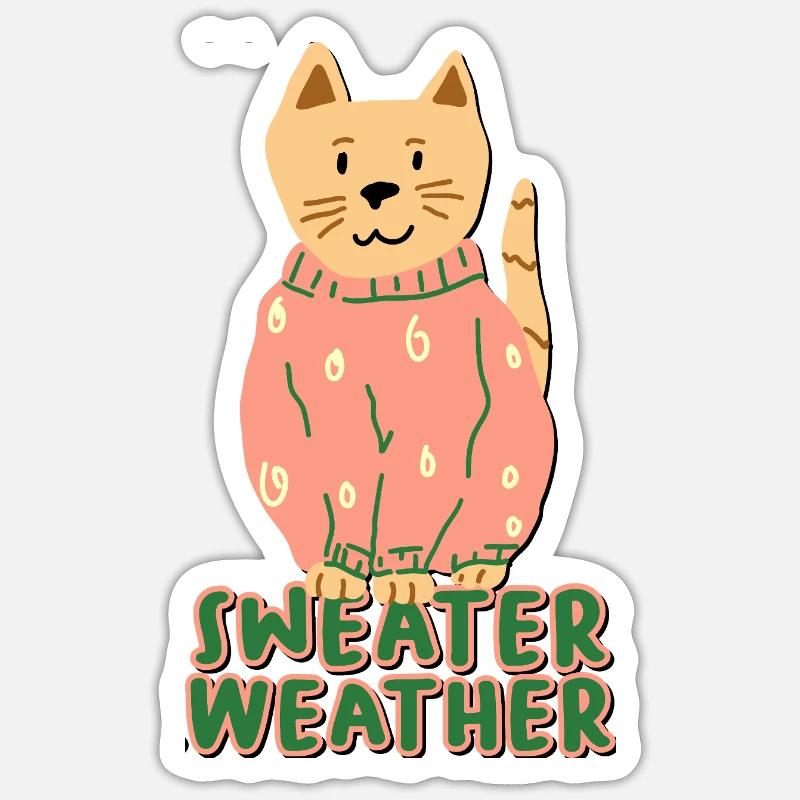 Météo des pulls - Sticker taille S (10 x 10 cm) - blanc mat
