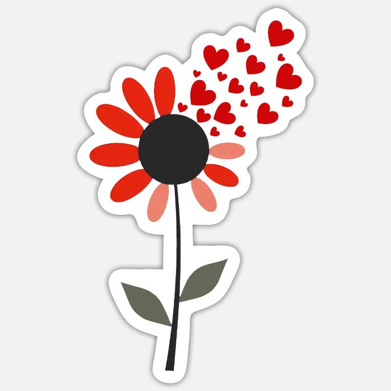 Fleur d’éclat de cœur - Sticker taille S (10 x 10 cm) - blanc mat