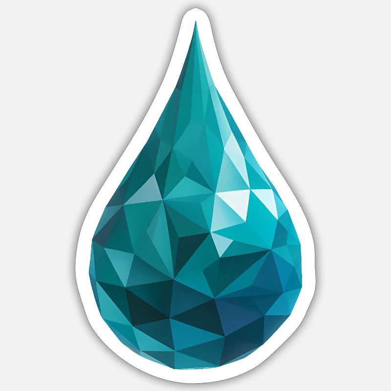 Goutte d’eau - Logo Low Poly cool Sticker taille S (10 x 10 cm)