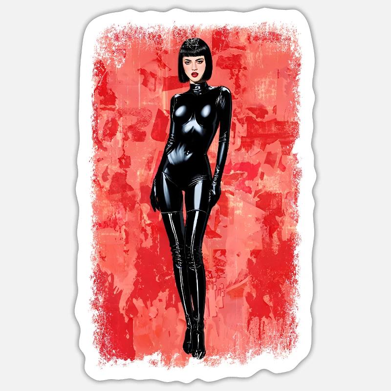 Latex Noir Distressed-Edition - Sticker Größe S (10 x 10 cm) - Mattweiß