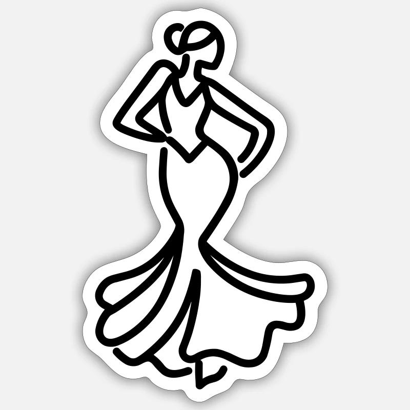 Flamenco - Sticker Größe S (10 x 10 cm) - Mattweiß