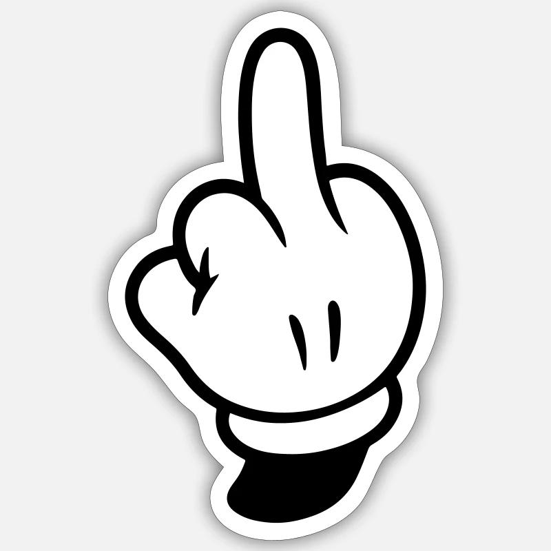 Middle Finger Hand Comic - Sticker size S (10 x 10 cm) - white matte