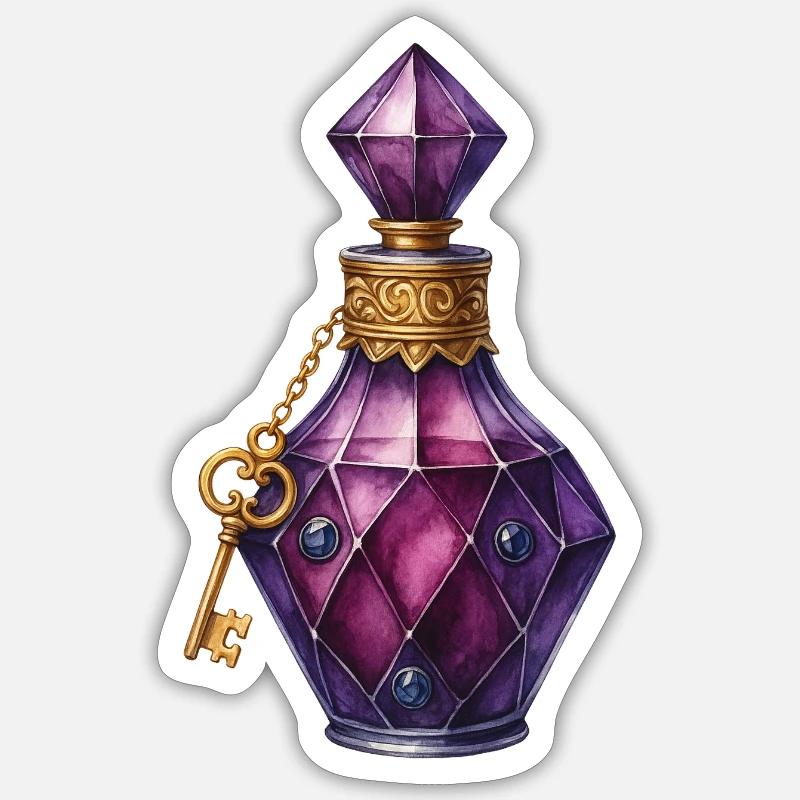 Zaubertrank Elixir Phiole Juwelenzauber Trank Sticker Größe S (10 x 10 cm)