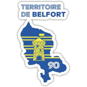 Gebiet von Belfort 90 - Sticker Größe S (10 x 10 cm) - Mattweiß - Vorne