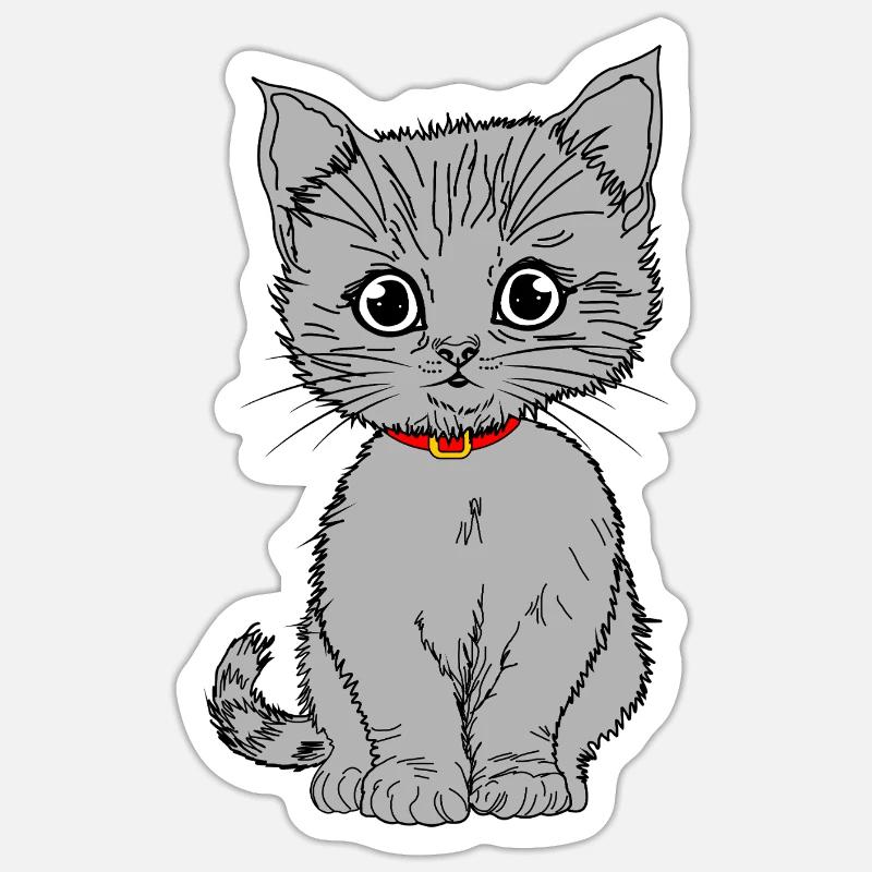Gris - Sticker taille S (10 x 10 cm) - blanc mat