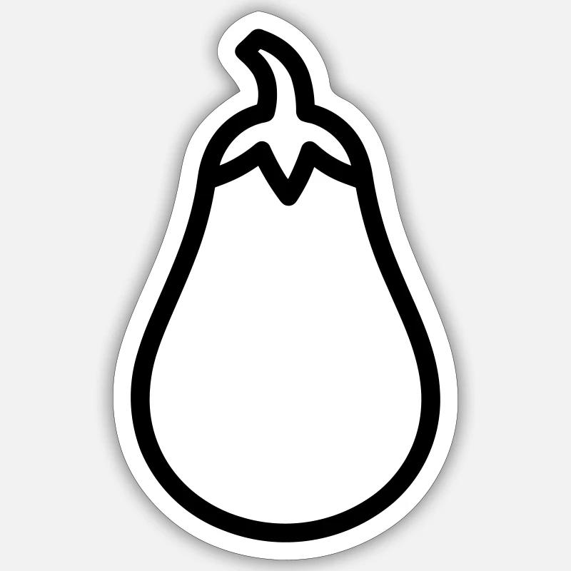 eggplant_-4- - Sticker taille S (10 x 10 cm) - blanc mat