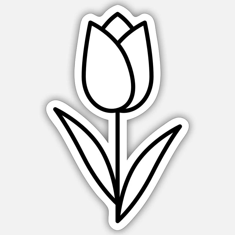 Tulipe - Sticker taille S (10 x 10 cm) - blanc mat
