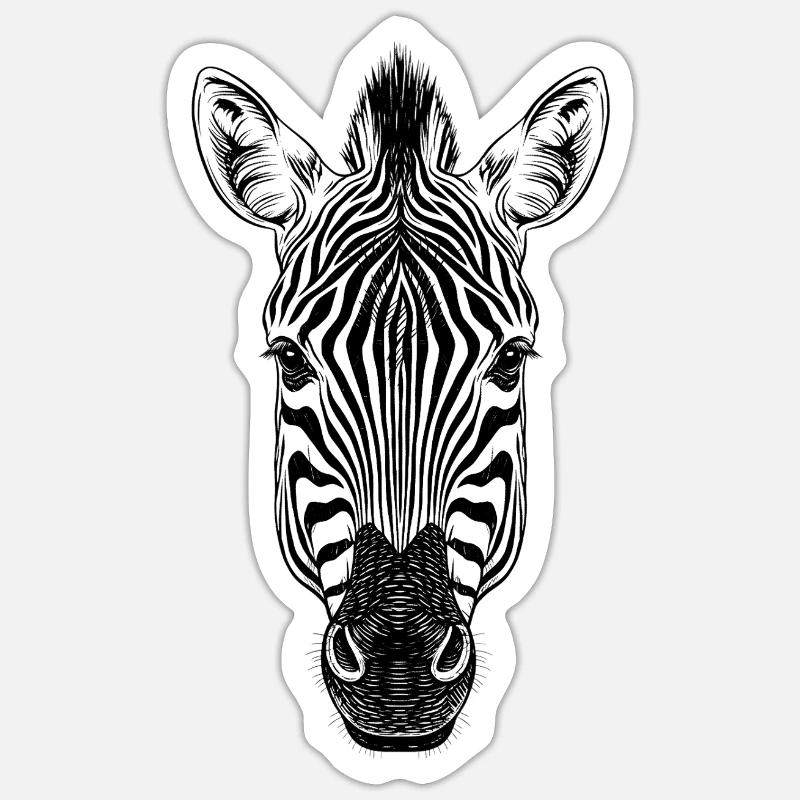 Zebra - Sticker Größe S (10 x 10 cm) - Mattweiß