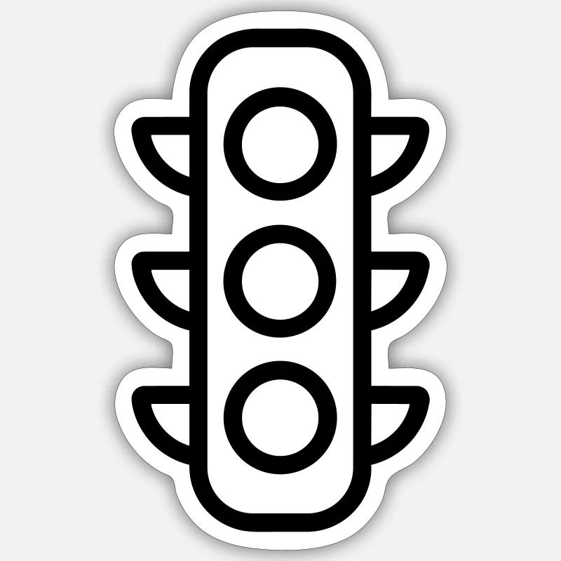 Ampel - Sticker Größe S (10 x 10 cm) - Mattweiß