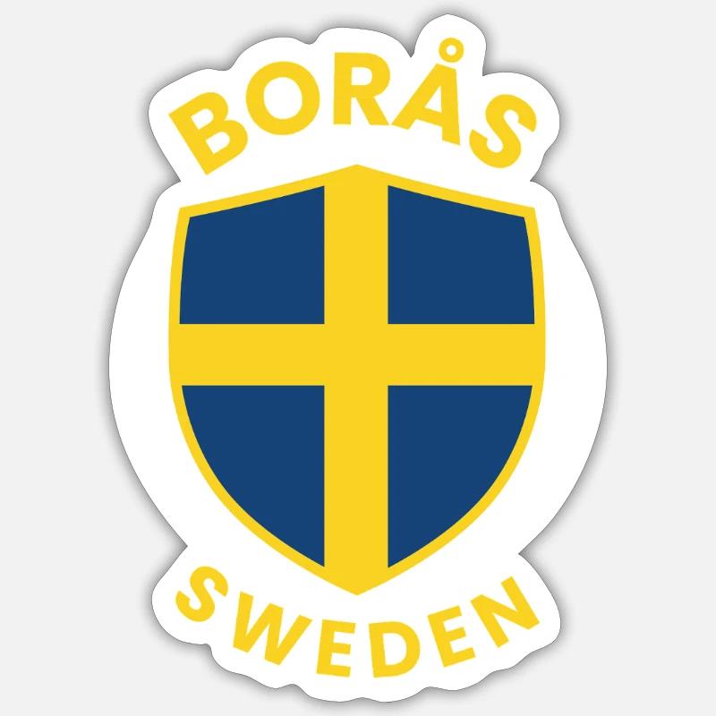 Borås Shield Sweden Emblem - Sticker size S (10 x 10 cm) - white matte