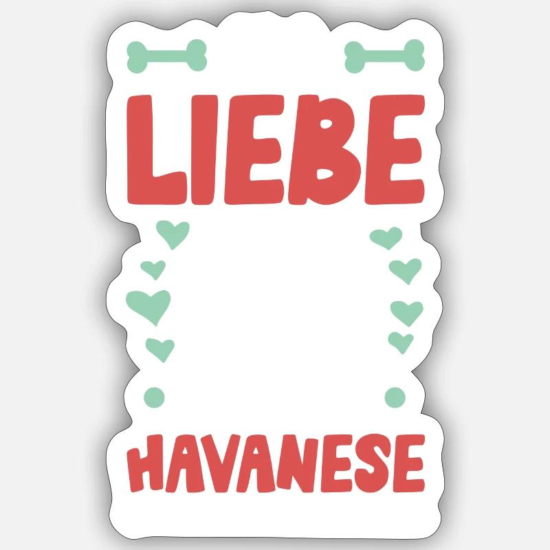 J’adore mon Havanese - Sticker taille S (10 x 10 cm) - blanc mat