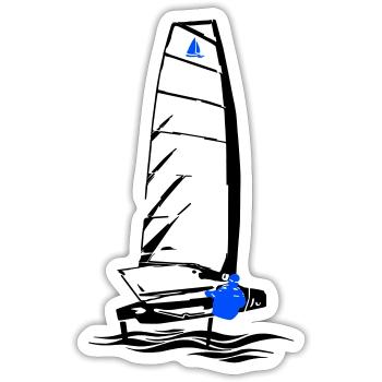 Foiling Moth Segelboot Foilsegeln Segeljolle Motte - Sticker Größe S (10 x 10 cm) - Mattweiß - Vorne